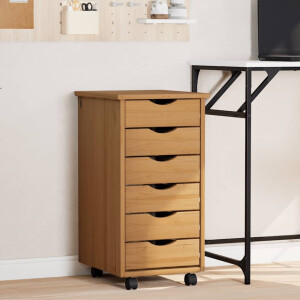 vidaXL Ladekast MOSS verrijdbaar massief grenenhout honingbruin