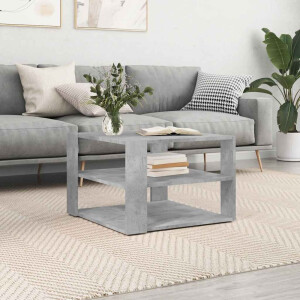 vidaXL Salontafel 58x58x40 cm bewerkt hout betongrijs