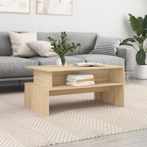 vidaXL Salontafel 90x55x42,5 cm bewerkt hout sonoma eikenkleurig