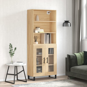 vidaXL Hoge kast 69,5x34x180 cm bewerkt hout sonoma eikenkleurig