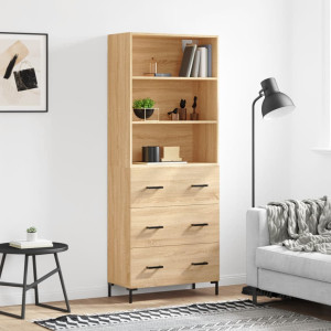 vidaXL Hoge kast 69,5x34x180 cm bewerkt hout sonoma eikenkleurig