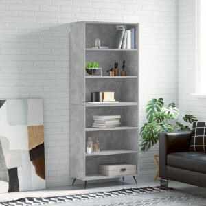 vidaXL Hoge kast 69,5x32,5x180 cm bewerkt hout betongrijs