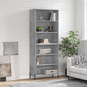 vidaXL Hoge kast 69,5x32,5x180 cm bewerkt hout betongrijs