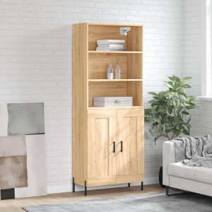 vidaXL Hoge kast 69,5x34x180 cm bewerkt hout sonoma eikenkleurig