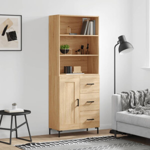 vidaXL Hoge kast 69,5x34x180 cm bewerkt hout sonoma eikenkleurig