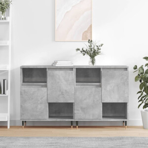 vidaXL Dressoirs 2 st bewerkt hout betongrijs