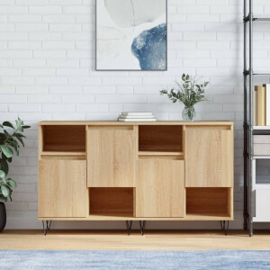 vidaXL Dressoirs 2 st bewerkt hout sonoma eikenkleurig