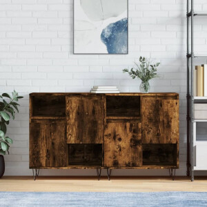 vidaXL Dressoirs 2 st bewerkt hout gerookt eikenkleurig