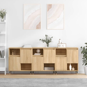 vidaXL Dressoirs 3 st bewerkt hout sonoma eiken