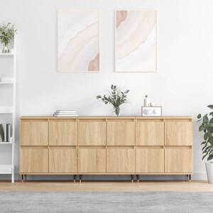 vidaXL Dressoirs 3 st bewerkt hout sonoma eiken