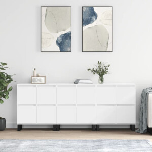 vidaXL Dressoirs 3 st bewerkt hout wit