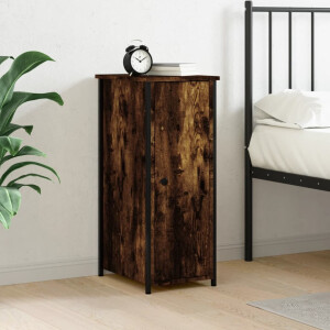 vidaXL Nachtkastje 32x42x80 cm bewerkt hout gerookt eikenkleurig