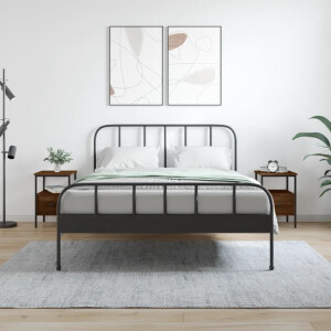 vidaXL Nachtkastjes 2 st 34x36x50 cm bewerkt hout bruin eikenkleur