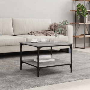 vidaXL Salontafel 55x55x40 cm bewerkt hout grijs sonoma eikenkleurig