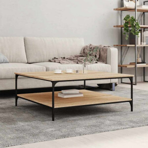 vidaXL Salontafel 100x100x40 cm bewerkt hout sonoma eikenkleurig