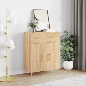 vidaXL Dressoir 69,5x34x90 cm bewerkt hout sonoma eikenkleurig