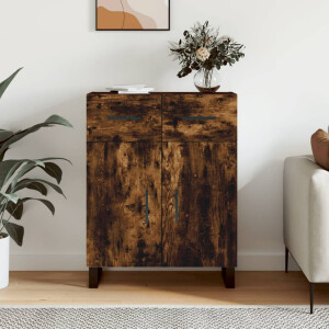 vidaXL Dressoir 69,5x34x90 cm bewerkt hout gerookt eikenkleurig