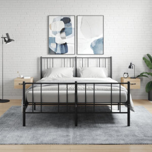 vidaXL Nachtkastjes 2 st wandgemonteerd 35x35x20 cm sonoma eikenkleur