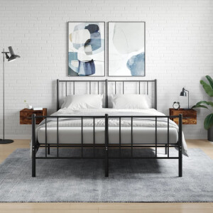 vidaXL Nachtkastjes 2 st wandgemonteerd 35x35x20 cm gerookt eikenkleur