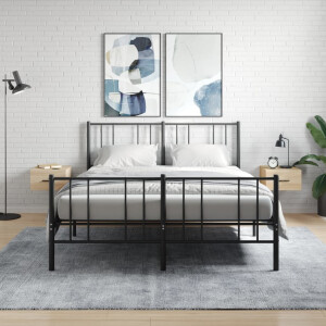 vidaXL Nachtkastjes 2 st wandgemonteerd 35x35x20 cm sonoma eikenkleur