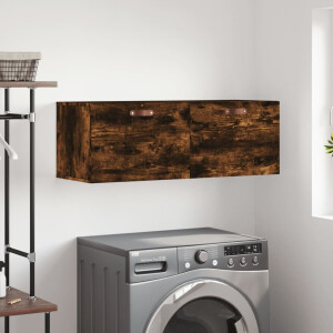 vidaXL Wandkast 100x36,5x35 cm bewerkt hout gerookt eikenkleurig