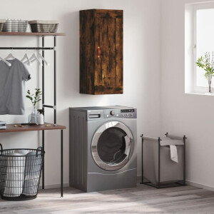 vidaXL Wandkast 34,5x34x90 cm bewerkt hout gerookt eikenkleurig
