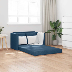 vidaXL Slaapbank vloermodel 2-in-1 112x174x55 cm stof blauw