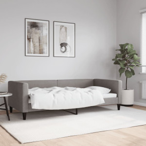 vidaXL Slaapbank 90x200 cm stof taupe