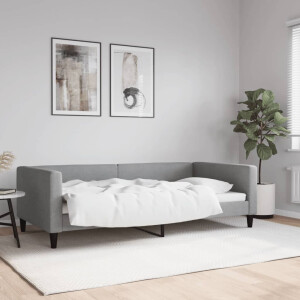 vidaXL Slaapbank 100x200 cm stof lichtgrijs