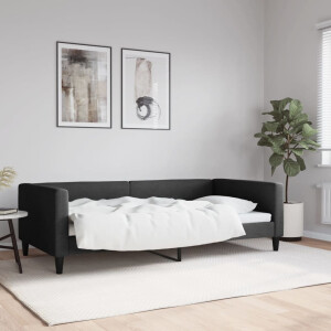 vidaXL Slaapbank 100x200 cm stof zwart