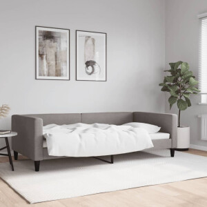 vidaXL Slaapbank 100x200 cm stof taupe