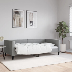 vidaXL Slaapbank 100x190 cm stof lichtgrijs