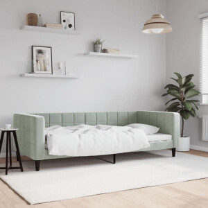 vidaXL Slaapbank 90x190 cm fluweel lichtgrijs