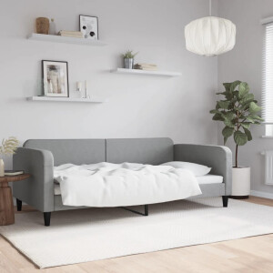 vidaXL Slaapbank 100x200 cm stof lichtgrijs