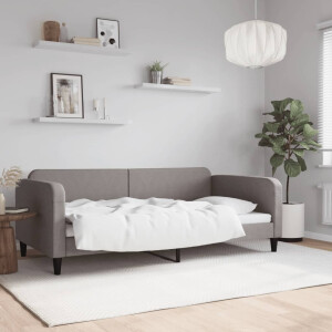 vidaXL Slaapbank 100x200 cm stof taupe