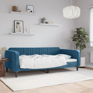 vidaXL Slaapbank 100x200 cm fluweel blauw