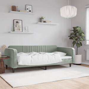 vidaXL Slaapbank 90x190 cm fluweel lichtgrijs