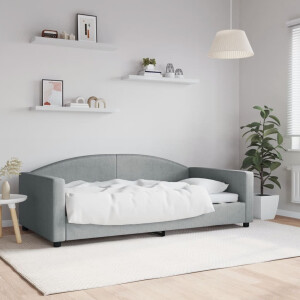 vidaXL Slaapbank 100x190 cm stof lichtgrijs