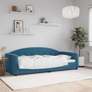 vidaXL Slaapbank 90x200 cm fluweel blauw