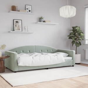 vidaXL Slaapbank 90x200 cm fluweel lichtgrijs