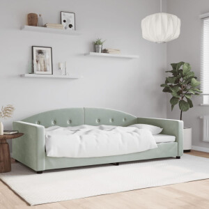 vidaXL Slaapbank 100x200 cm fluweel lichtgrijs