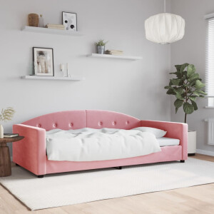 vidaXL Slaapbank 100x200 cm fluweel roze