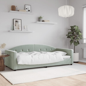vidaXL Slaapbank 90x190 cm fluweel lichtgrijs