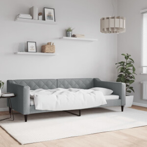 vidaXL Slaapbank 100x200 cm stof lichtgrijs
