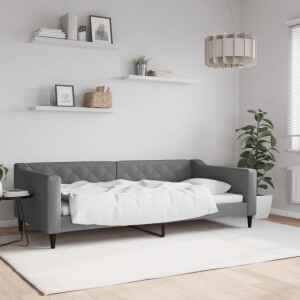 vidaXL Slaapbank 100x200 cm stof donkergrijs