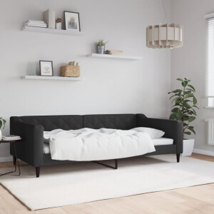 vidaXL Slaapbank 100x200 cm stof zwart