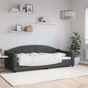 vidaXL Slaapbank 90x200 cm stof donkergrijs