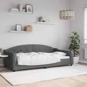 vidaXL Slaapbank 100x200 cm stof donkergrijs