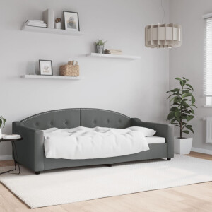 vidaXL Slaapbank 90x190 cm stof donkergrijs