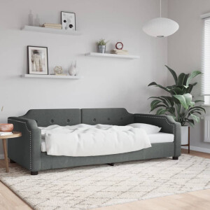 vidaXL Slaapbank 90x200 cm stof donkergrijs